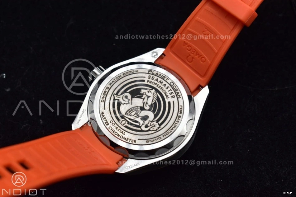 Dial TF Deep Gray Ceramic Rubber SS A2824 on Best Strap Orange 6000M Black Ultra Bezel Seamaster Edition 1:1 0512
